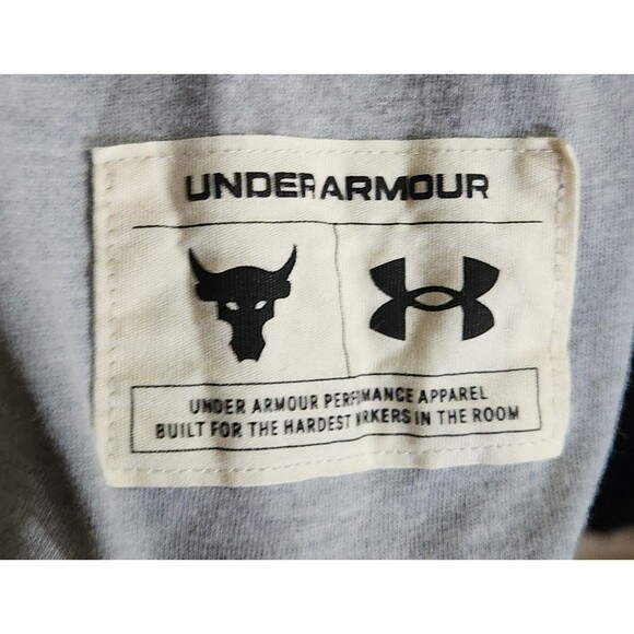 Under Armour Project Rock Tshirt Long Sleeve Gray w/ Green Snake Spellout Mens S - Picture 6 of 7